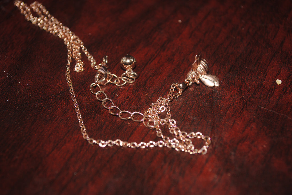 Rose Gold Tone Bumble Bee Dainty Necklace