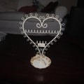 Heart-Shaped Wire Jewellery Stand with Ring Dish