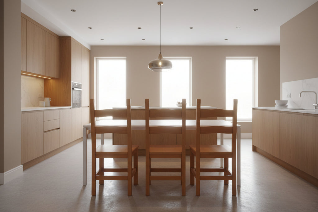 Solid Wood Ladderback Dining Chair in Beech Finish