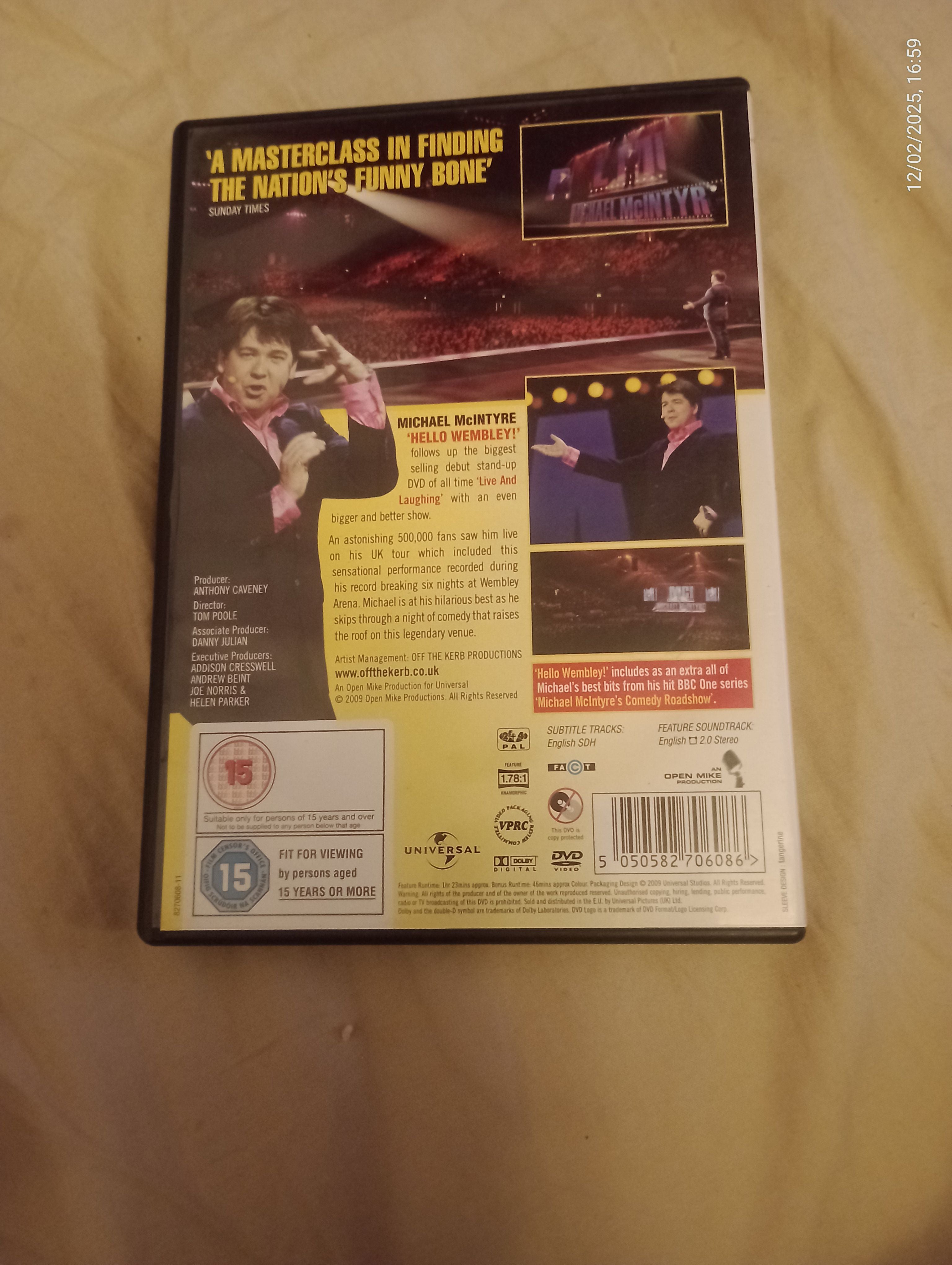 Michael McIntyre: Hello Wembley! stand-up comedy performance on DVD