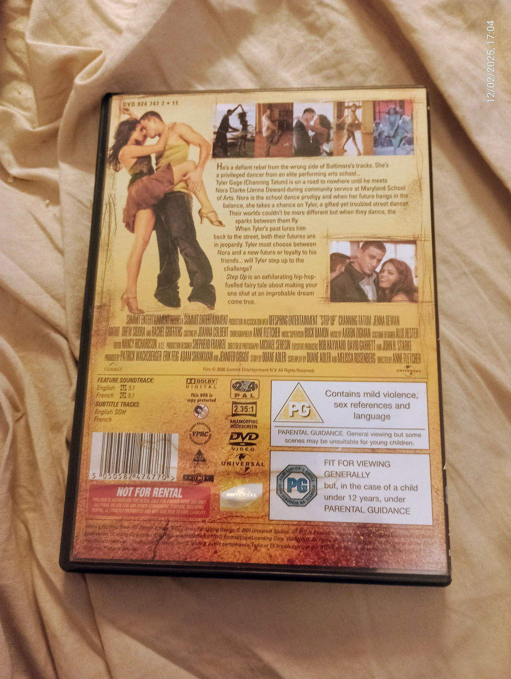 Step Up is a 2006 American teen dance drama film starring Channing Tatum and Jenna Dewan DVD