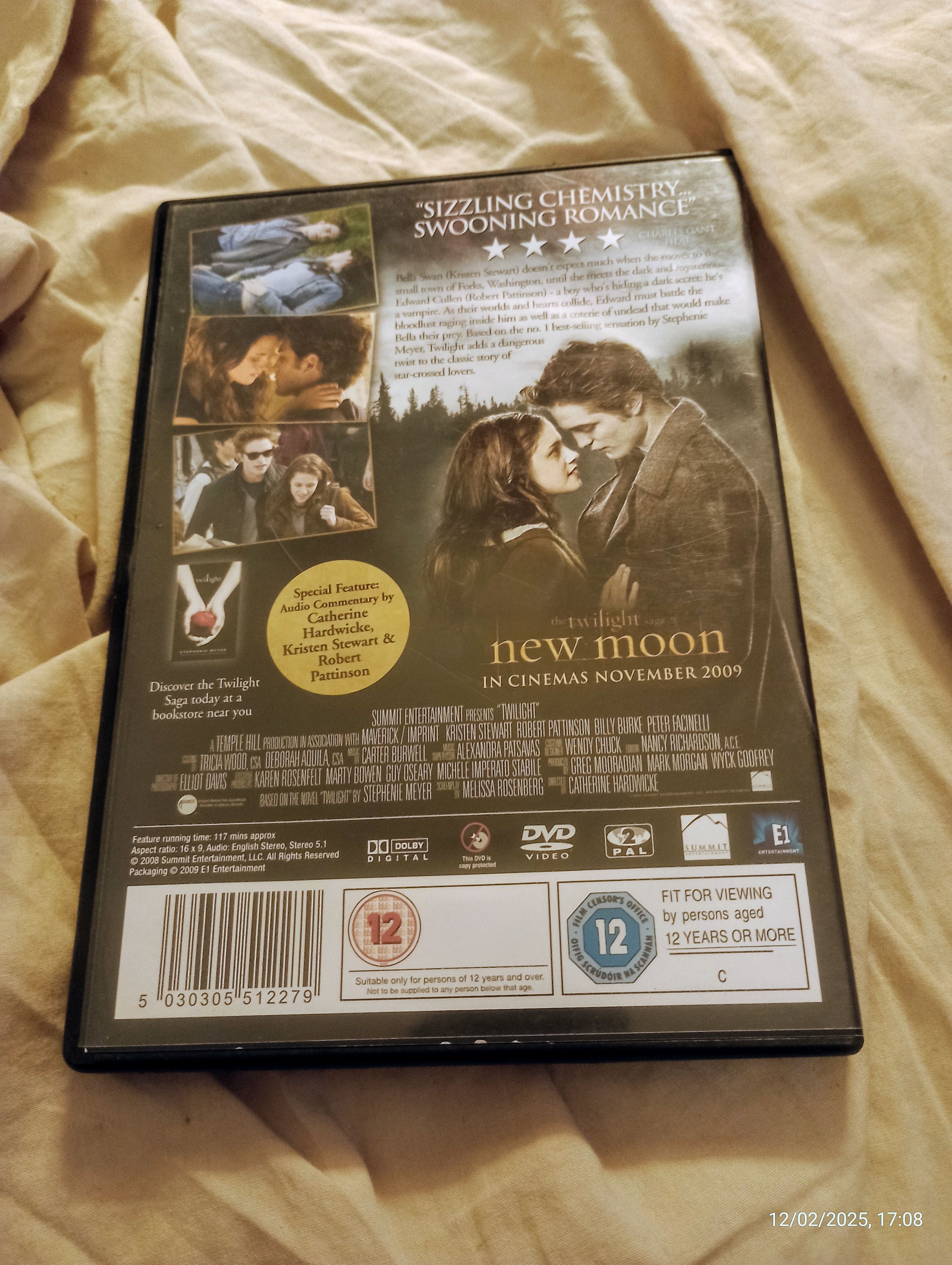 DVD cover for the 2008 film Twilight, the first installment in The Twilight Saga film series