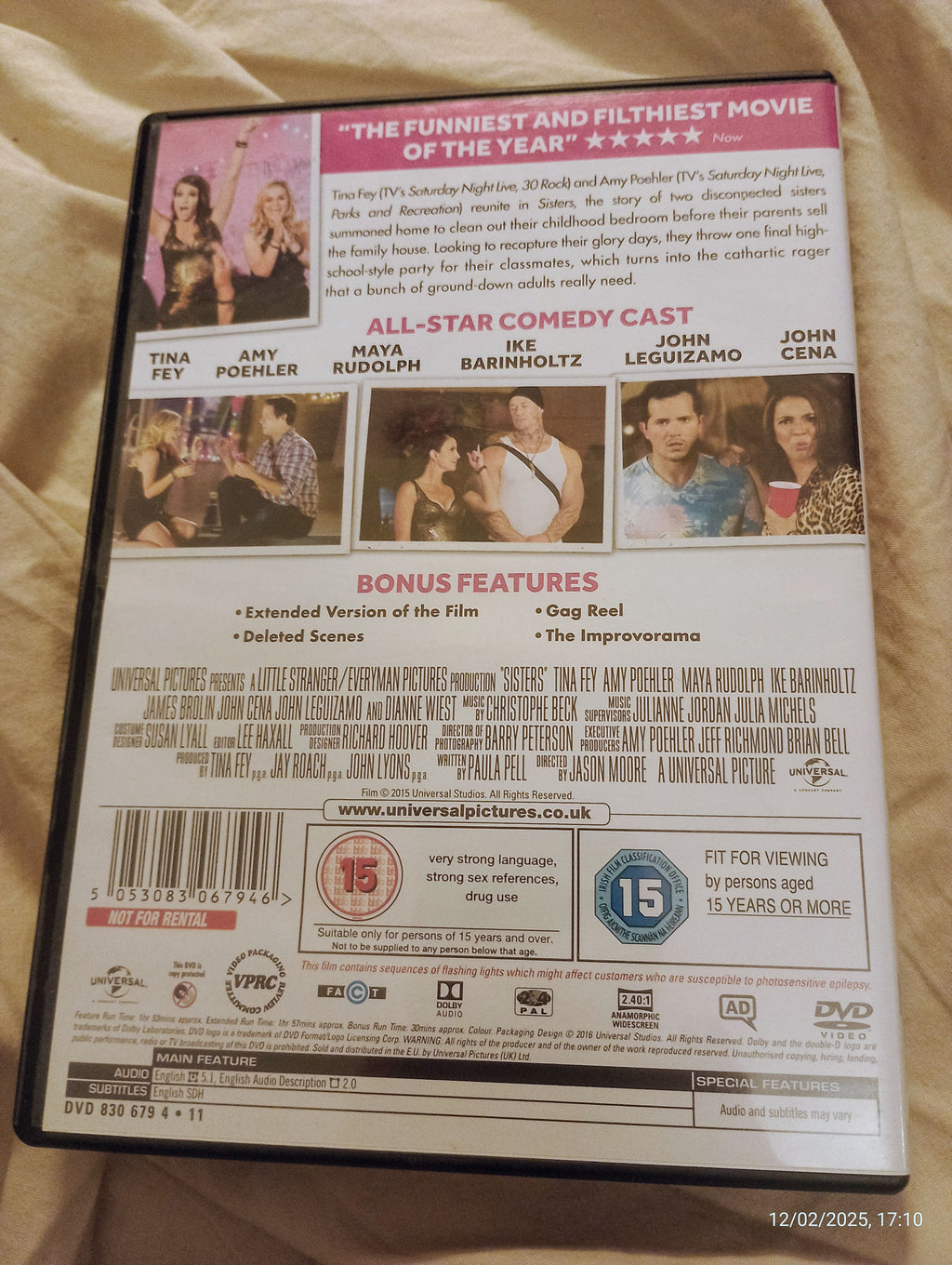 Sisters is a 2015 American comedy film starring Tina Fey and Amy Poehler DVD