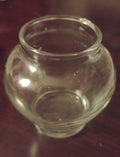 Small, clear glass vase, often referred to as a fishbowl vase or bud vase H=80mm D=100mm