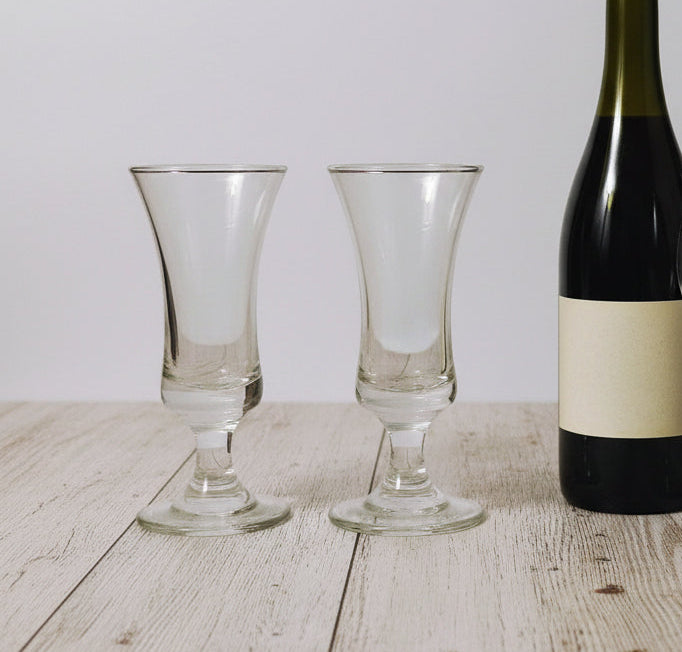 Pair of sherry glasses H=90mm D=40mm