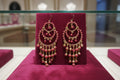 Preloved Pink & Gold Chandelier Earrings - Vintage Bohemian Statement Jewellery