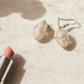 Preloved Globe Rose Drop Earrings – Vintage Floral Resin