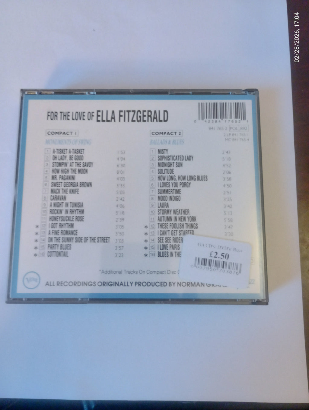 Ella Fitzgerald - For The Love Of Ella (2CD)