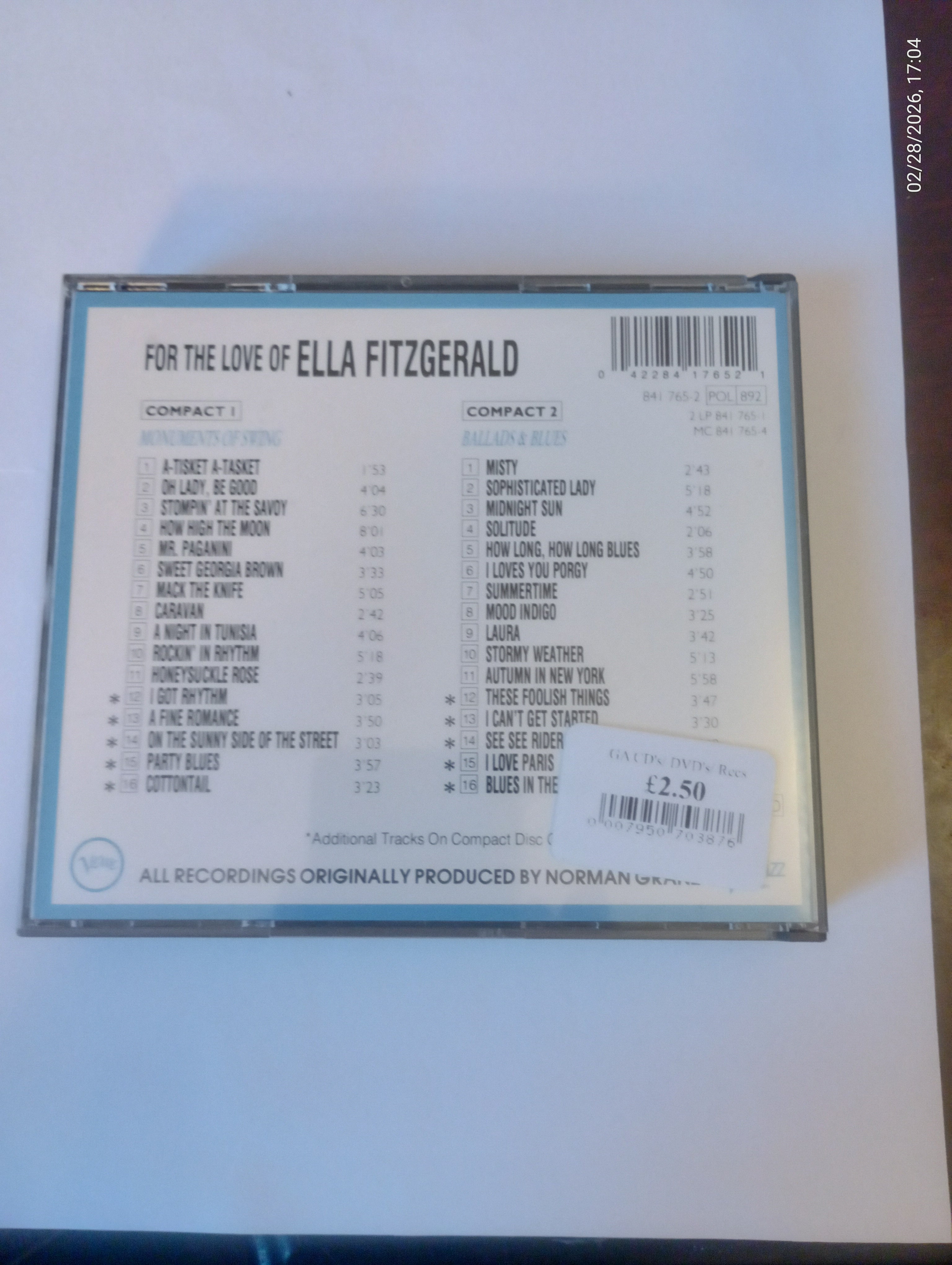 Ella Fitzgerald - For The Love Of Ella (2CD)