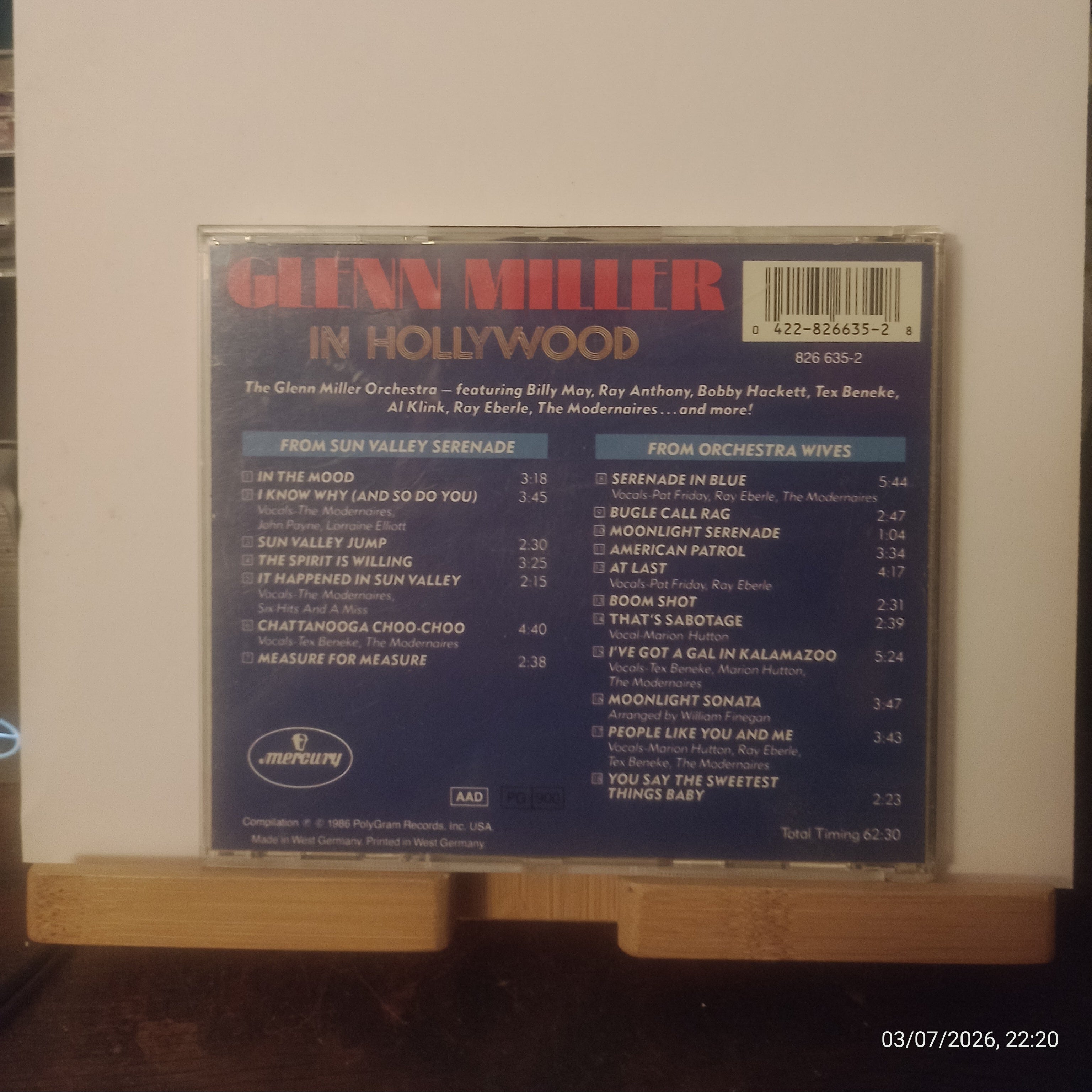 Glenn Miller in Hollywood: Sun Valley Serenade & Orchestra Wives CD