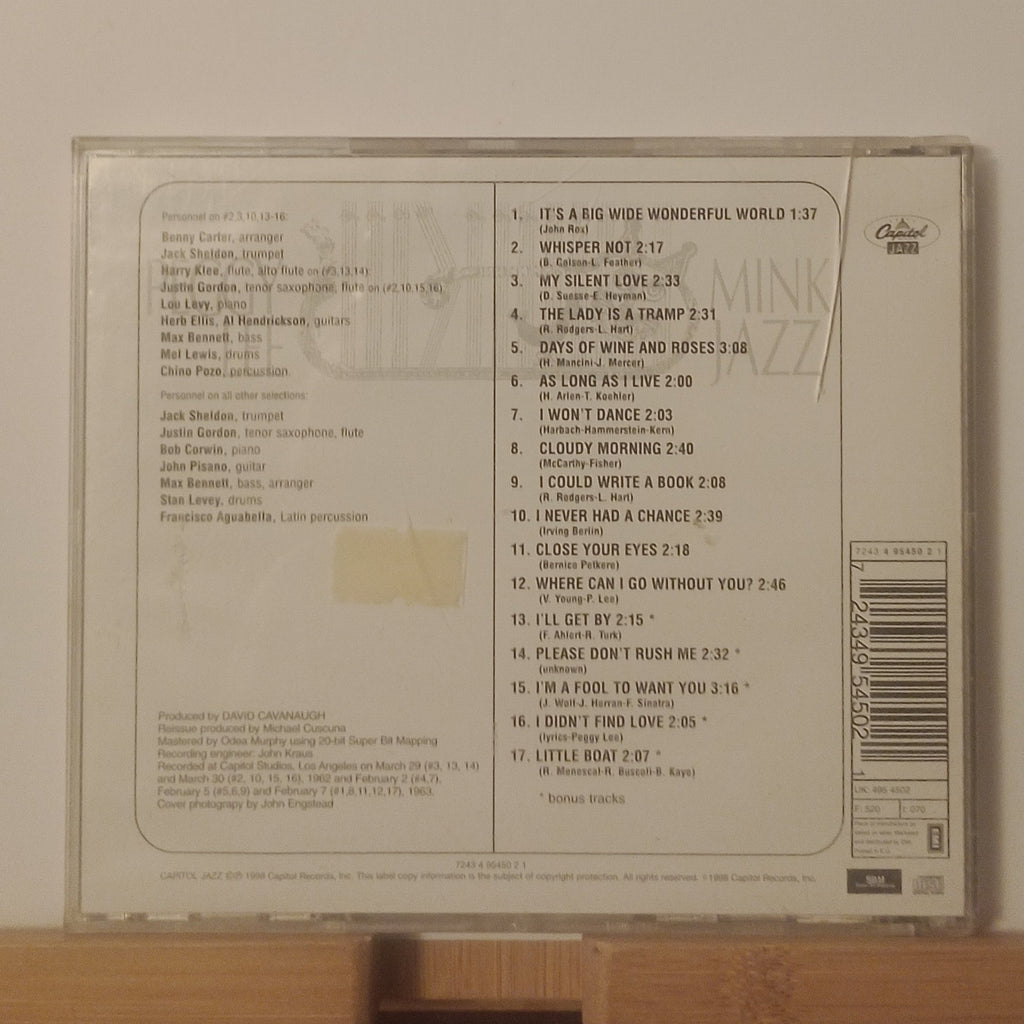 Peggy Lee: Mink Jazz CD - Capitol Jazz (1998 Reissue)