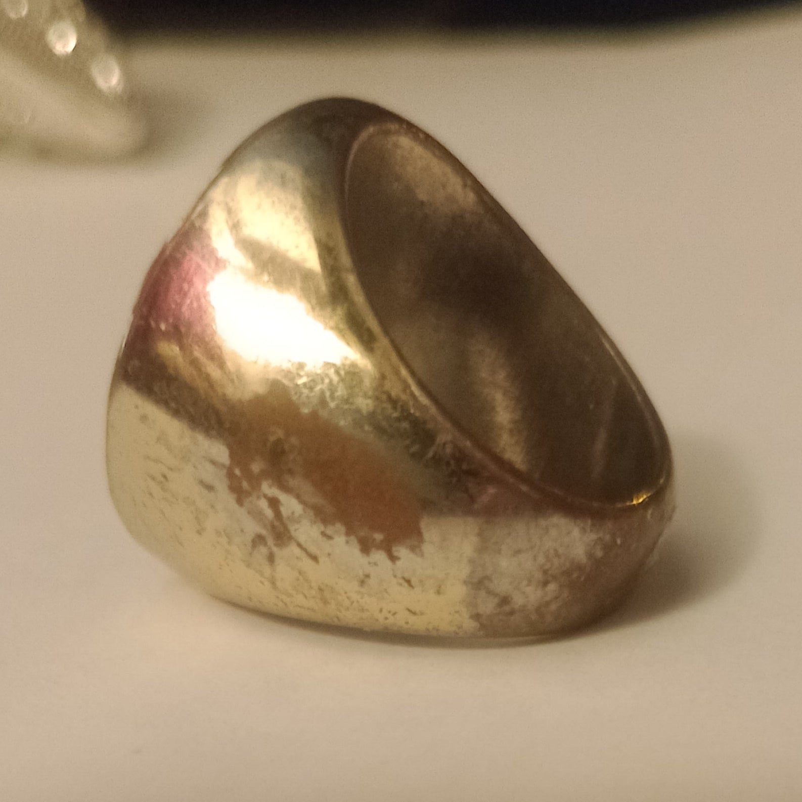 Vintage Filigree Swirl Cocktail Ring Silver Plated Copper, Q Size
