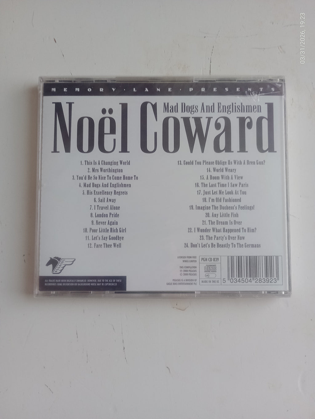 Noël Coward: Mad Dogs and Englishmen CD - Memory Lane