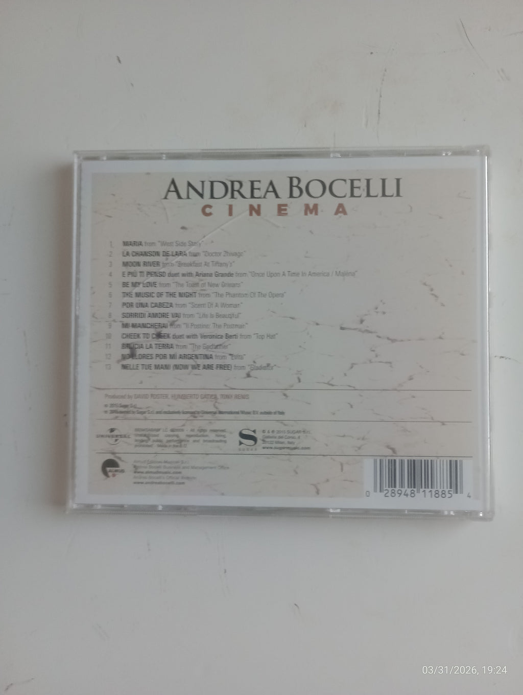 Andrea Bocelli: Cinema CD