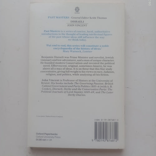 Disraeli Pb - John Vincent (Past Masters)