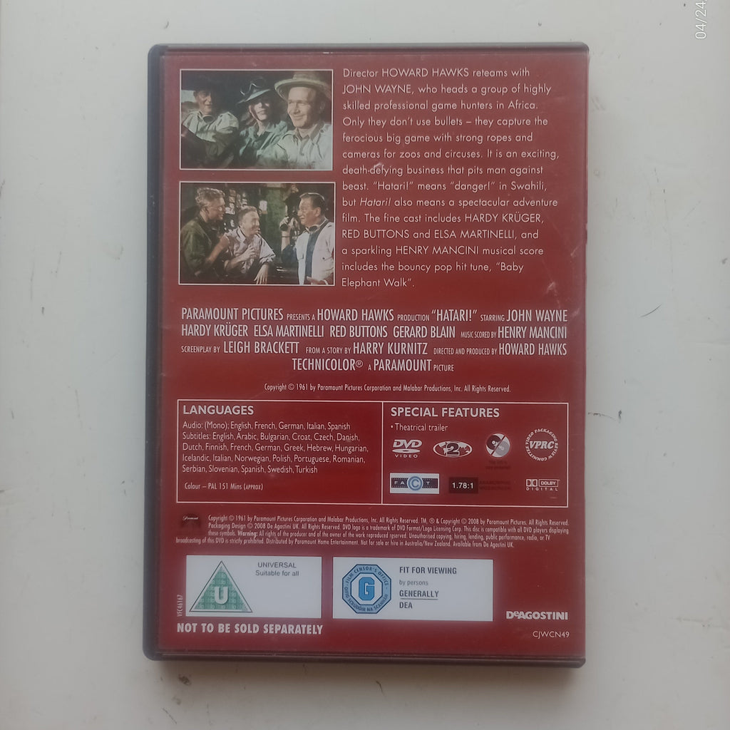 Hatari! (1962) DVD John Wayne U