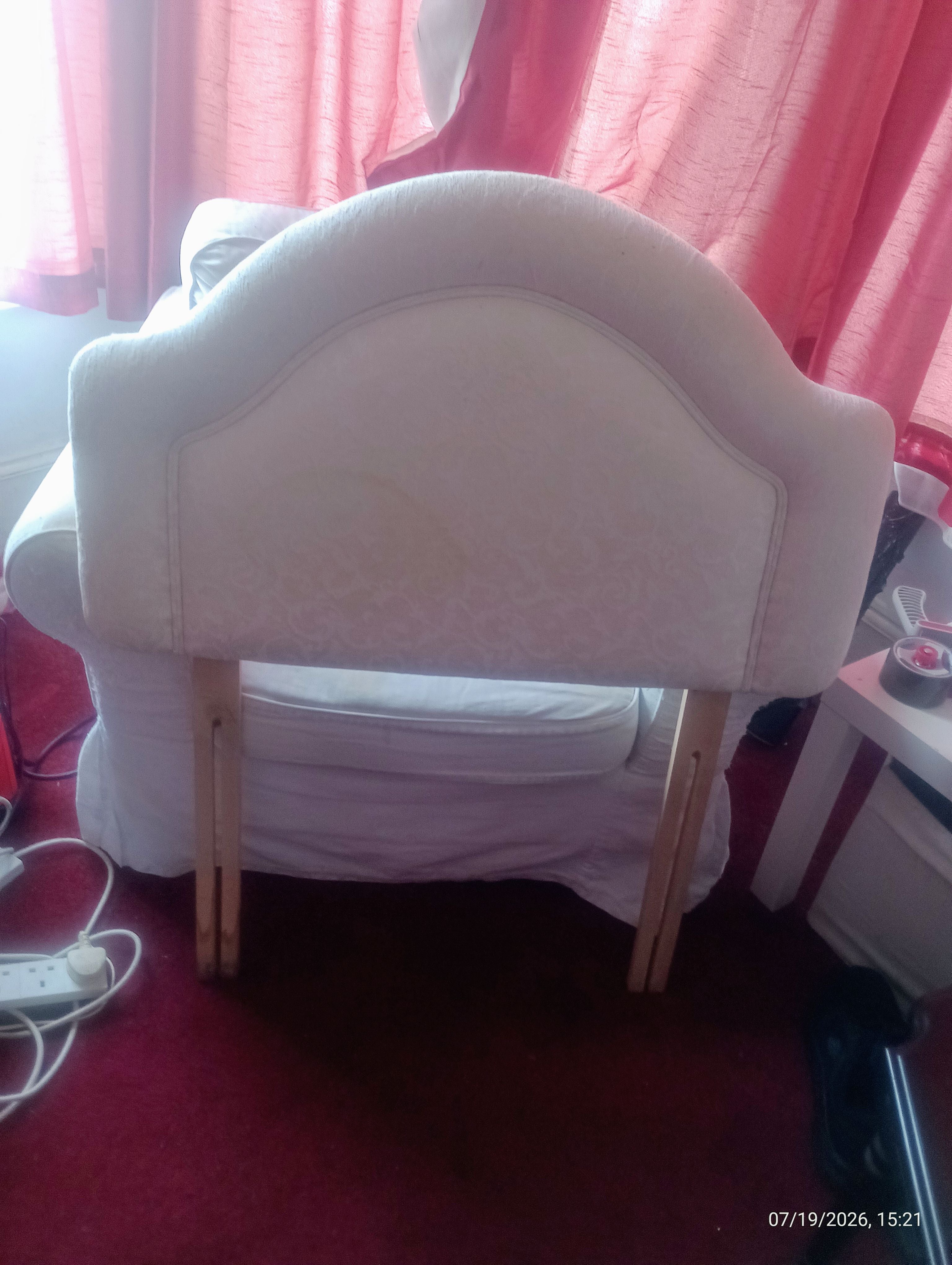 Stuart Jones Cream Fabric Single Divan Headboard
