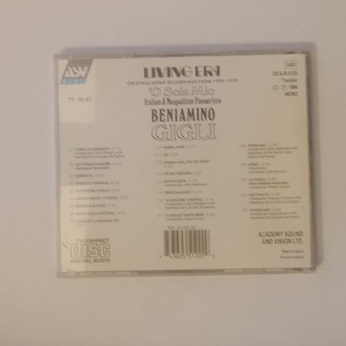 Beniamino Gigli - 'O Sole Mio: Italian & Neapolitan Favourites CD