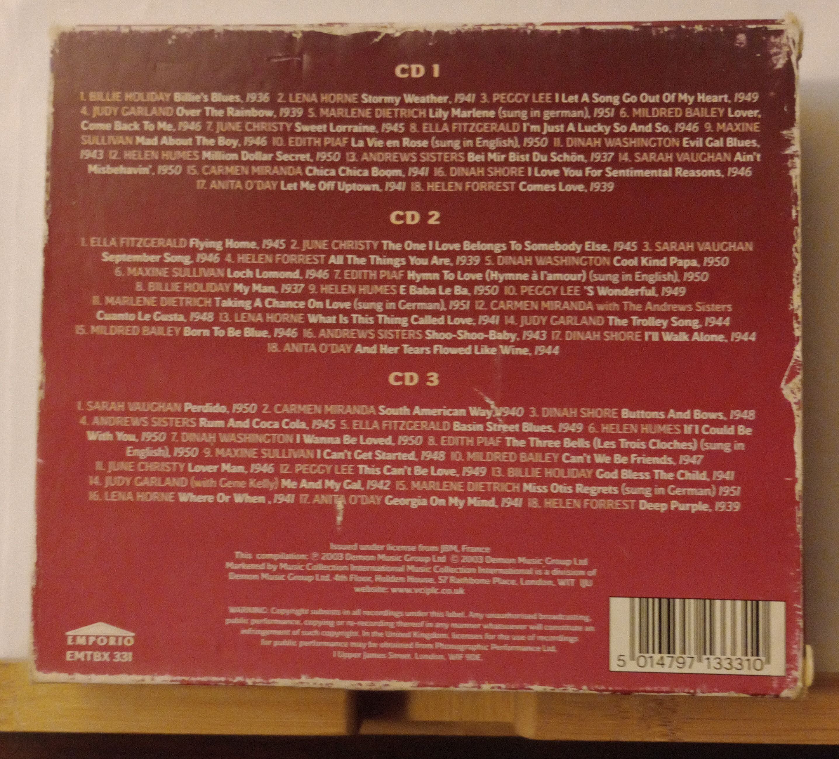 Songbirds - Classic Female Vocal Collection (CD, 2003)