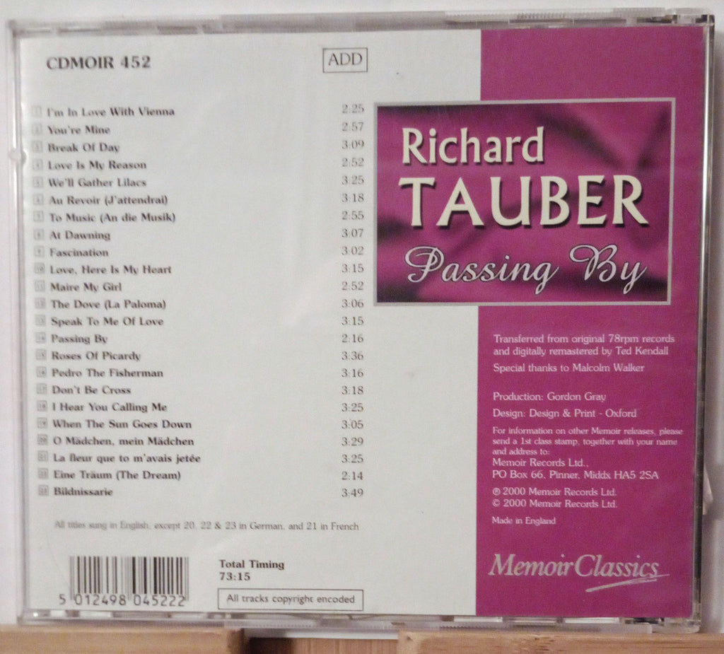 Richard Tauber - Passing By (2000)