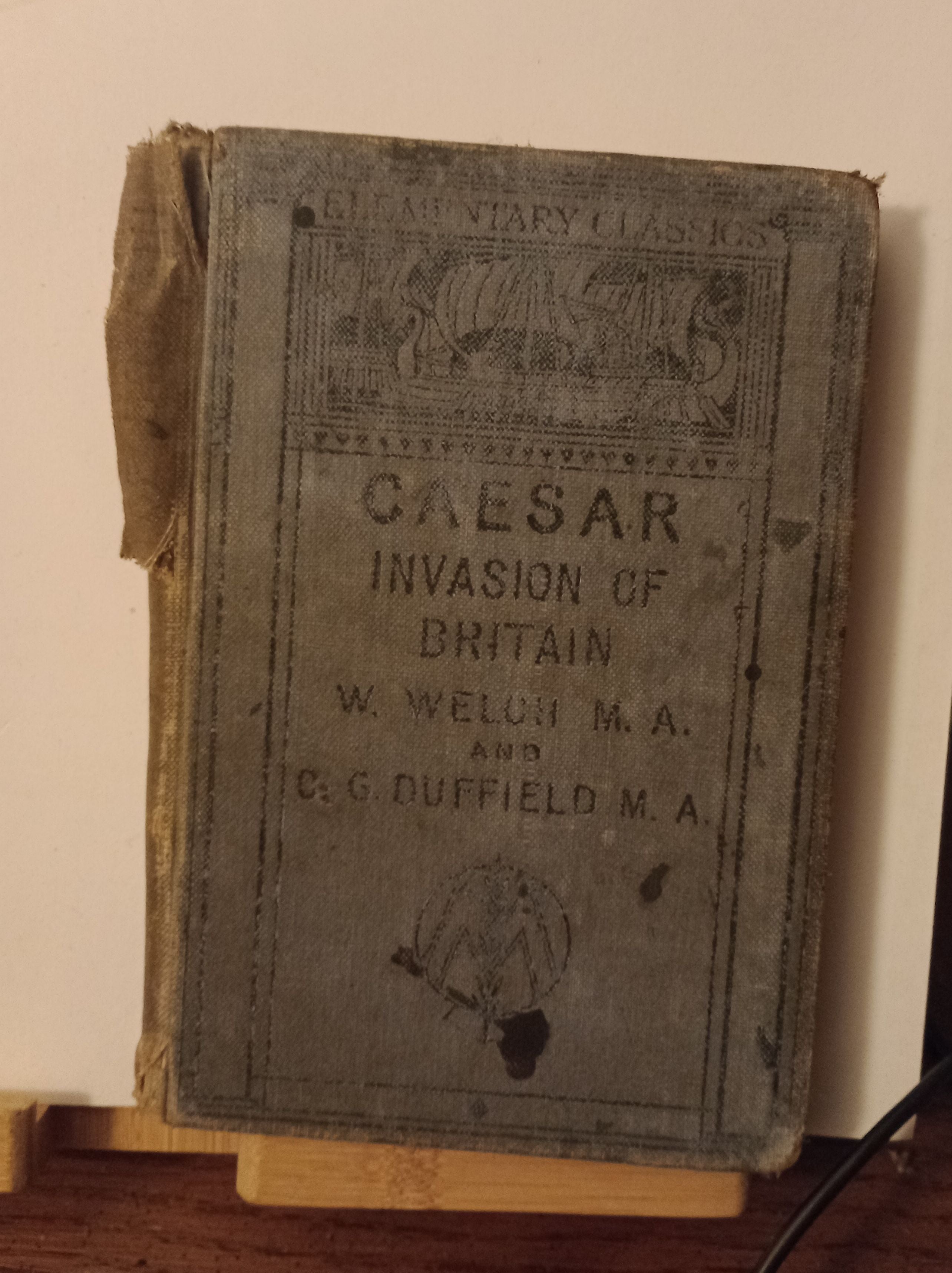 Caesar Invasion Of Britain Welch & Duffield C1910 Latin Text Antique Book