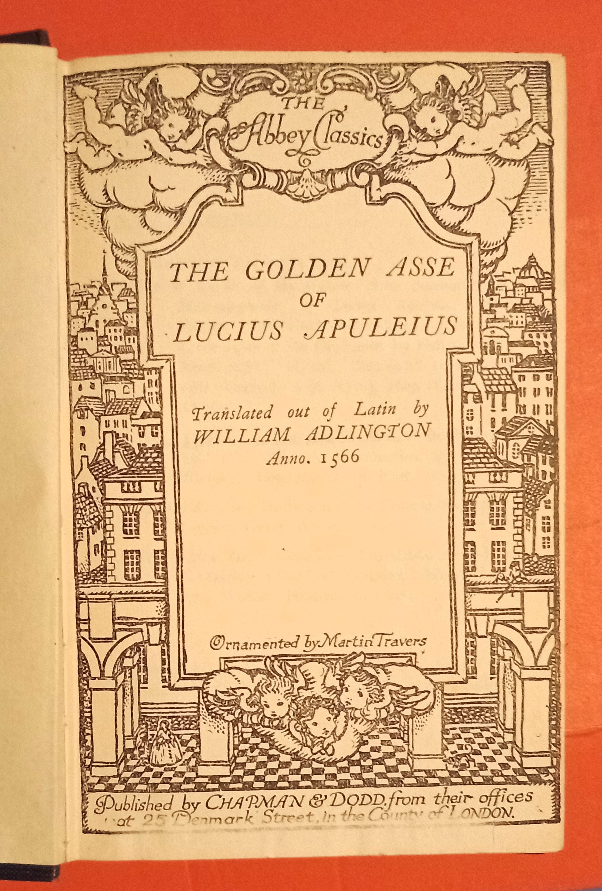 The Golden Asse Of Lucius Apuleius C1925 Antique Book Classical Literature
