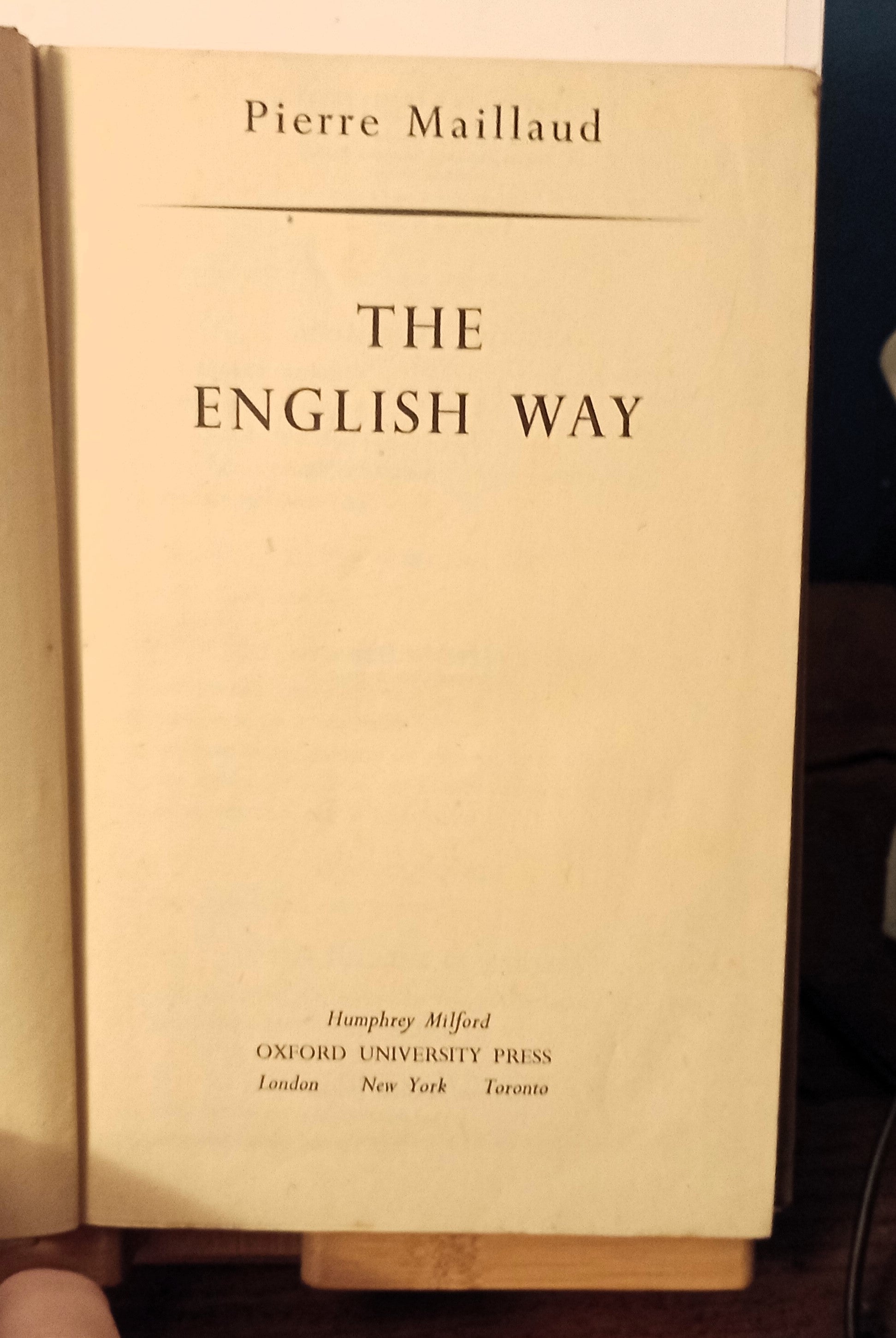 The English Way By Pierre Maillaud C1945 Antique Book Vintage WWII Era