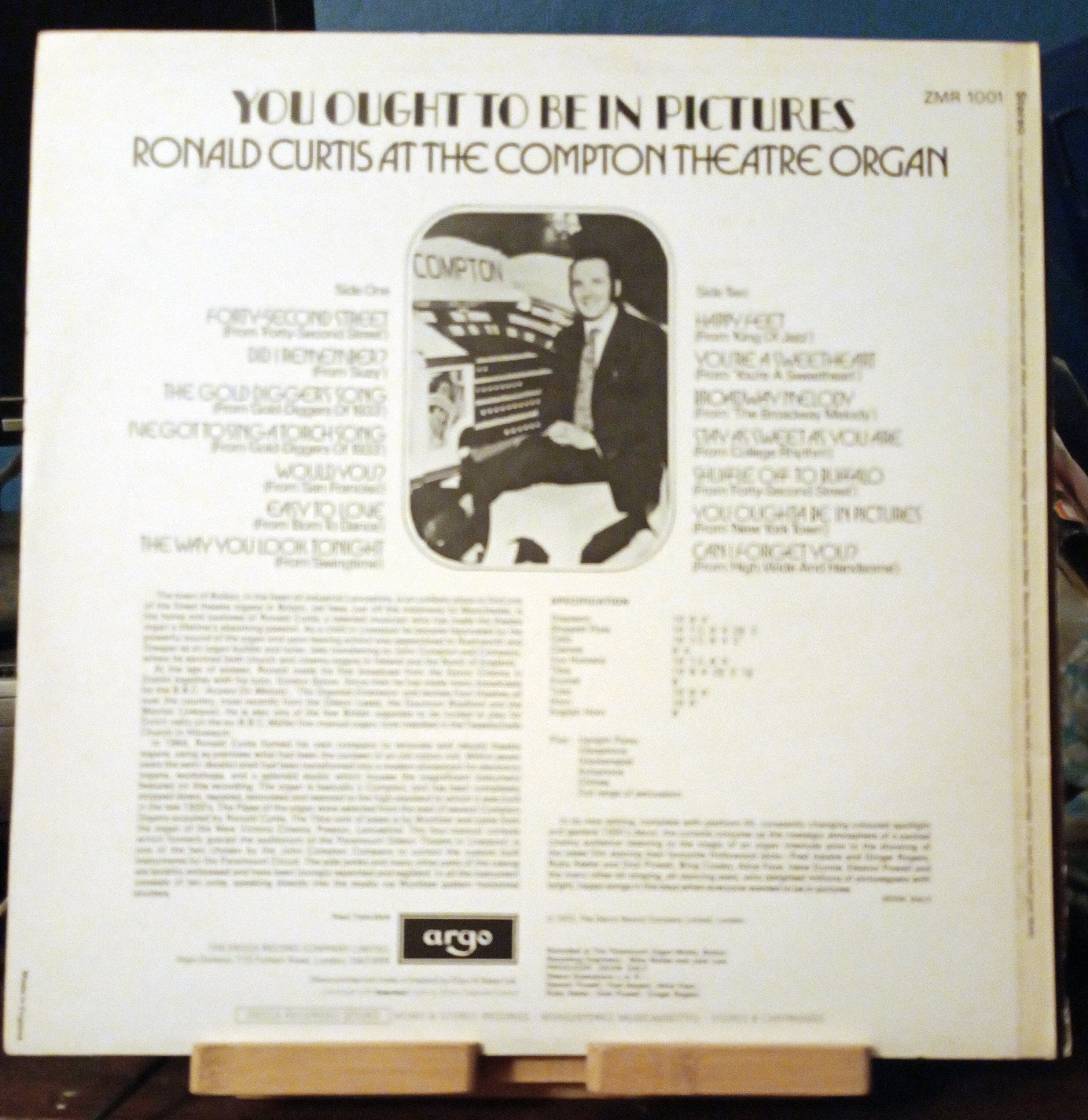 Ronald Curtis - You Ought To Be In Pictures - Ex Con LP Record Argo ZMR 1001