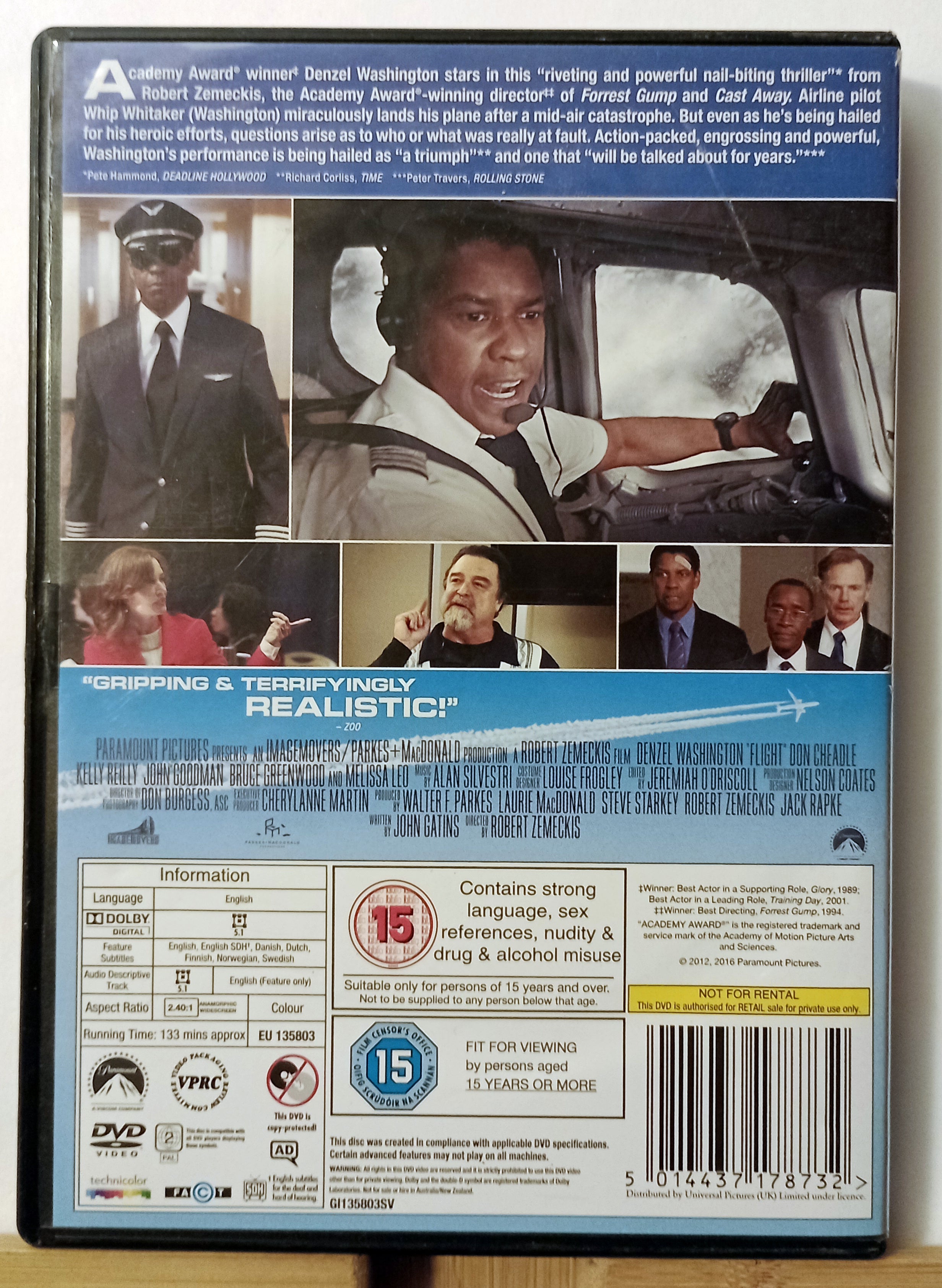 Flight Denzel Washington 2013 DVD