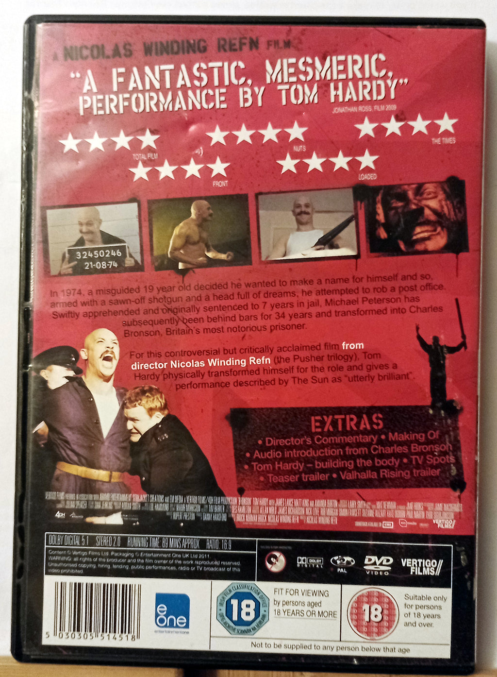 Bronson Tom Hardy 2010 DVD