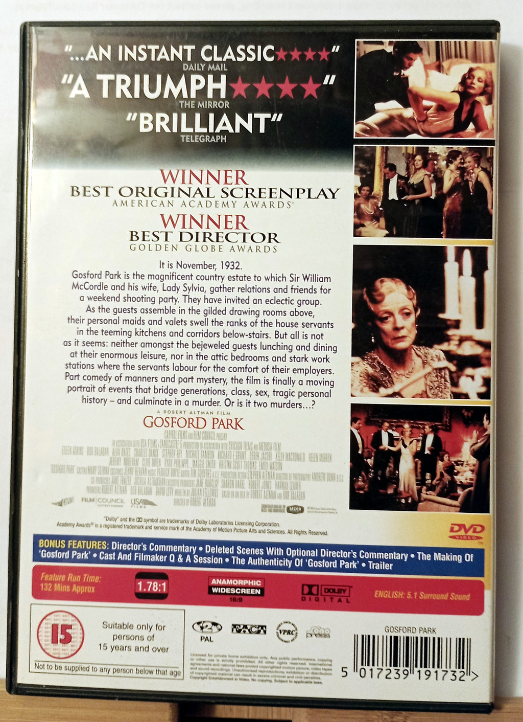 Gosford Park DVD (2002) Maggie Smith, Altman (DIR) cert 15