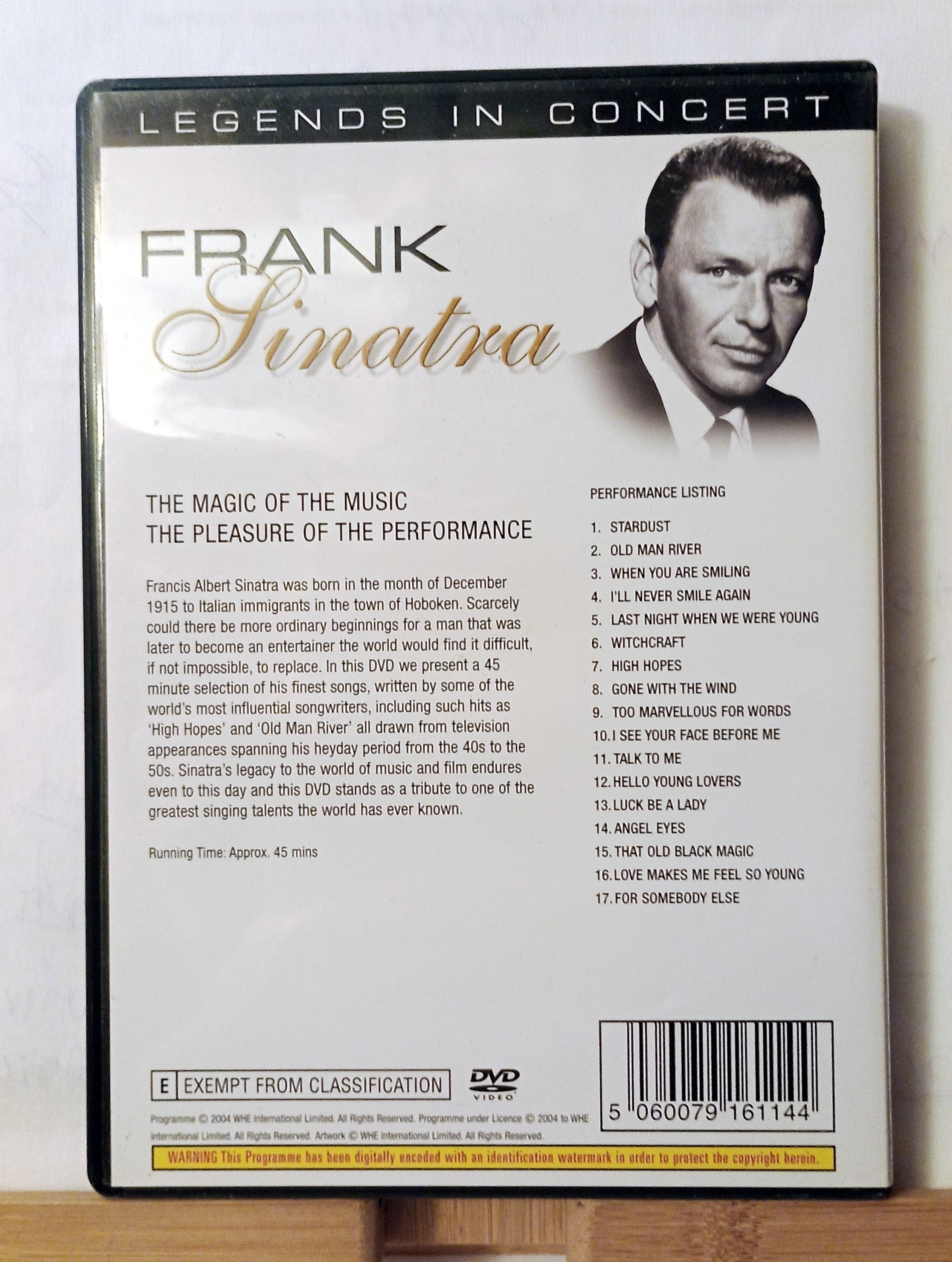 Frank Sinatra - Legends In Concert Frank Sinatra 2004 DVD