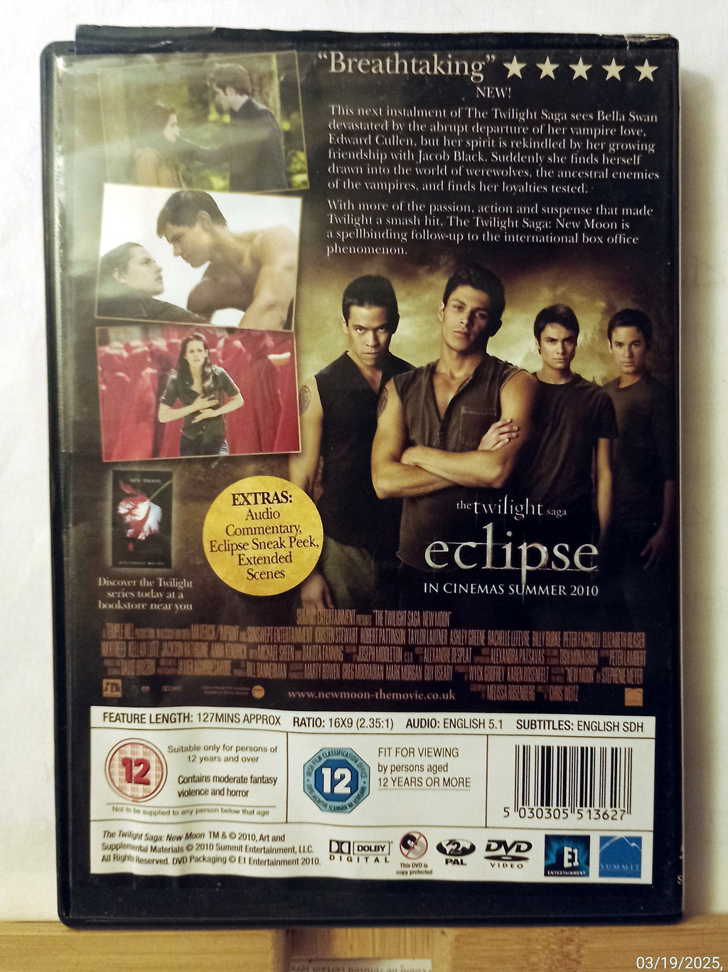 The Twilight Saga: New Moon DVD (2010) Kristen Stewart, Weitz (DIR) cert 12