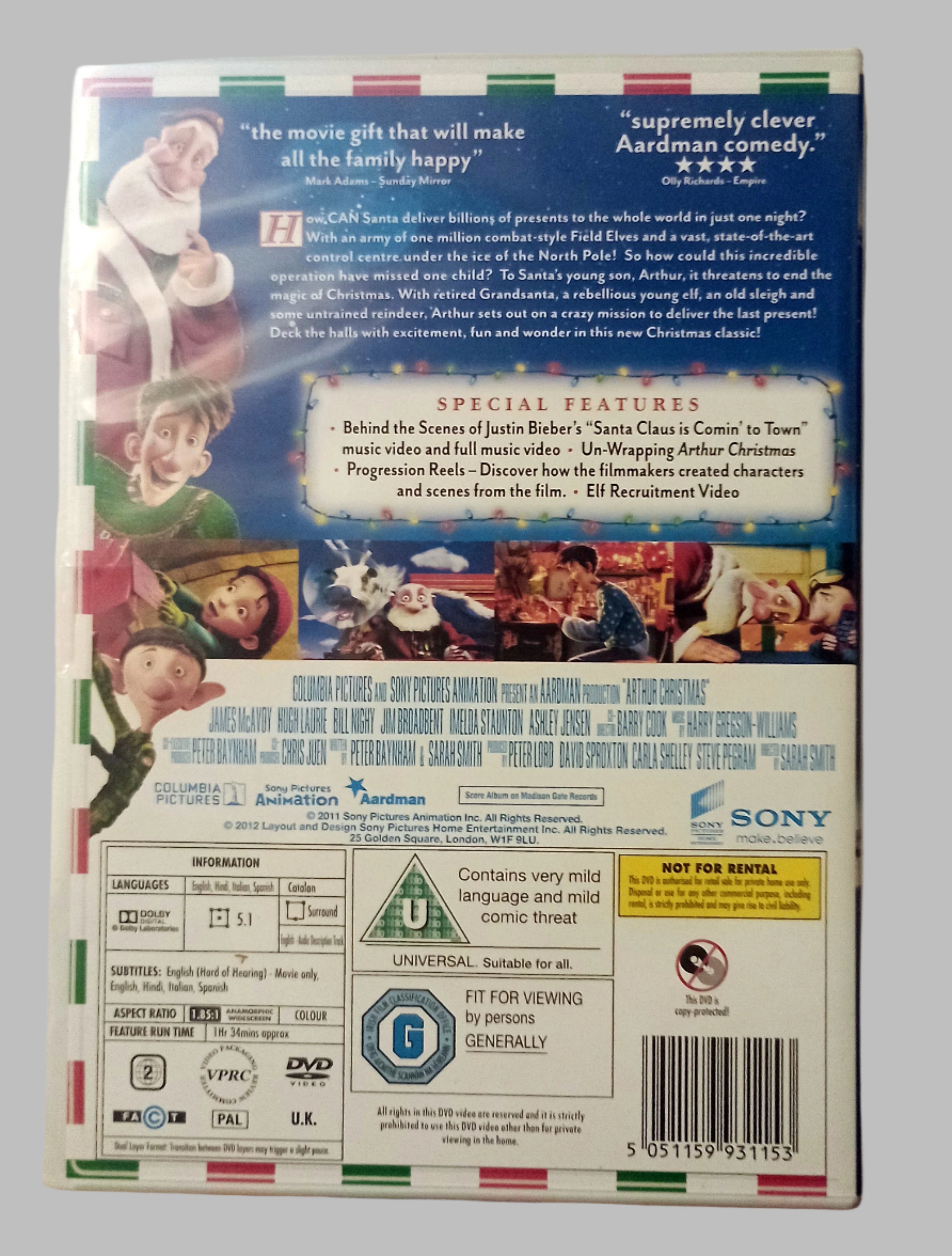 Arthur Christmas (DVD) [2011]