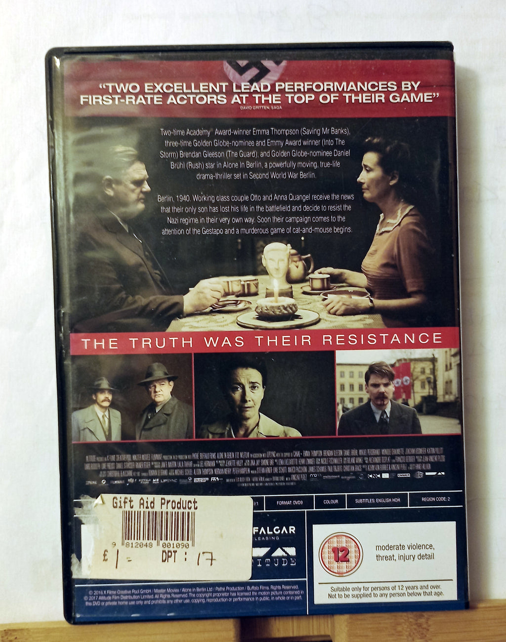 Alone In Berlin [DVD] Daniel Brühl (Actor), Emma Thompson (Actor), Vincent Perez (Director, Writer)