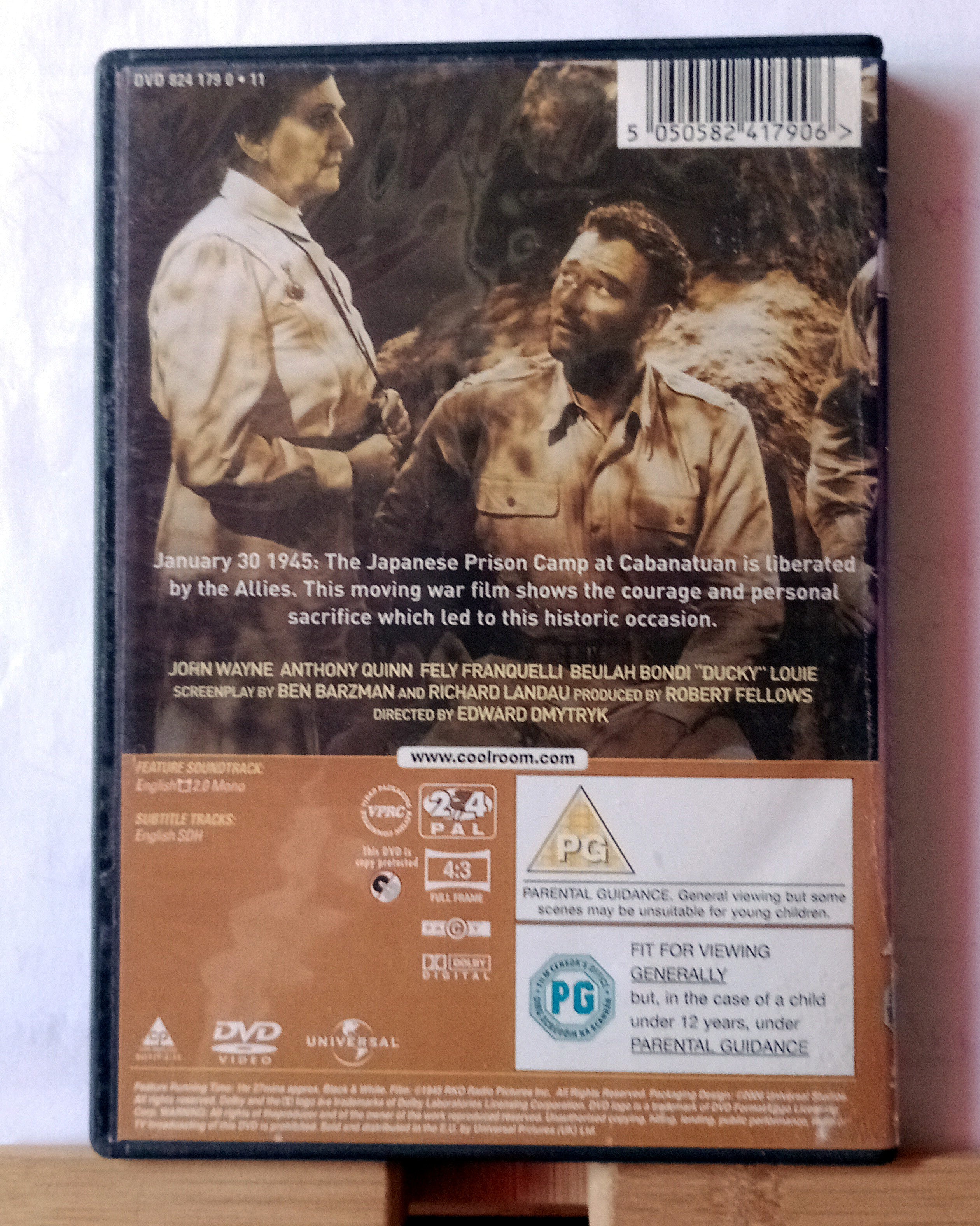 Back to Bataan DVD (2011) John Wayne, Dmytryk (DIR) cert PG