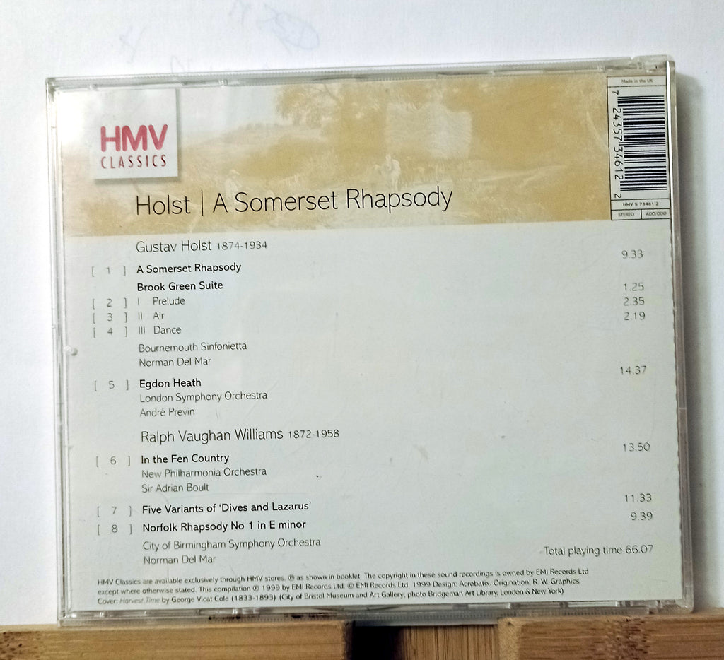 Holst A Somerset rhapsody Various 1999 CD