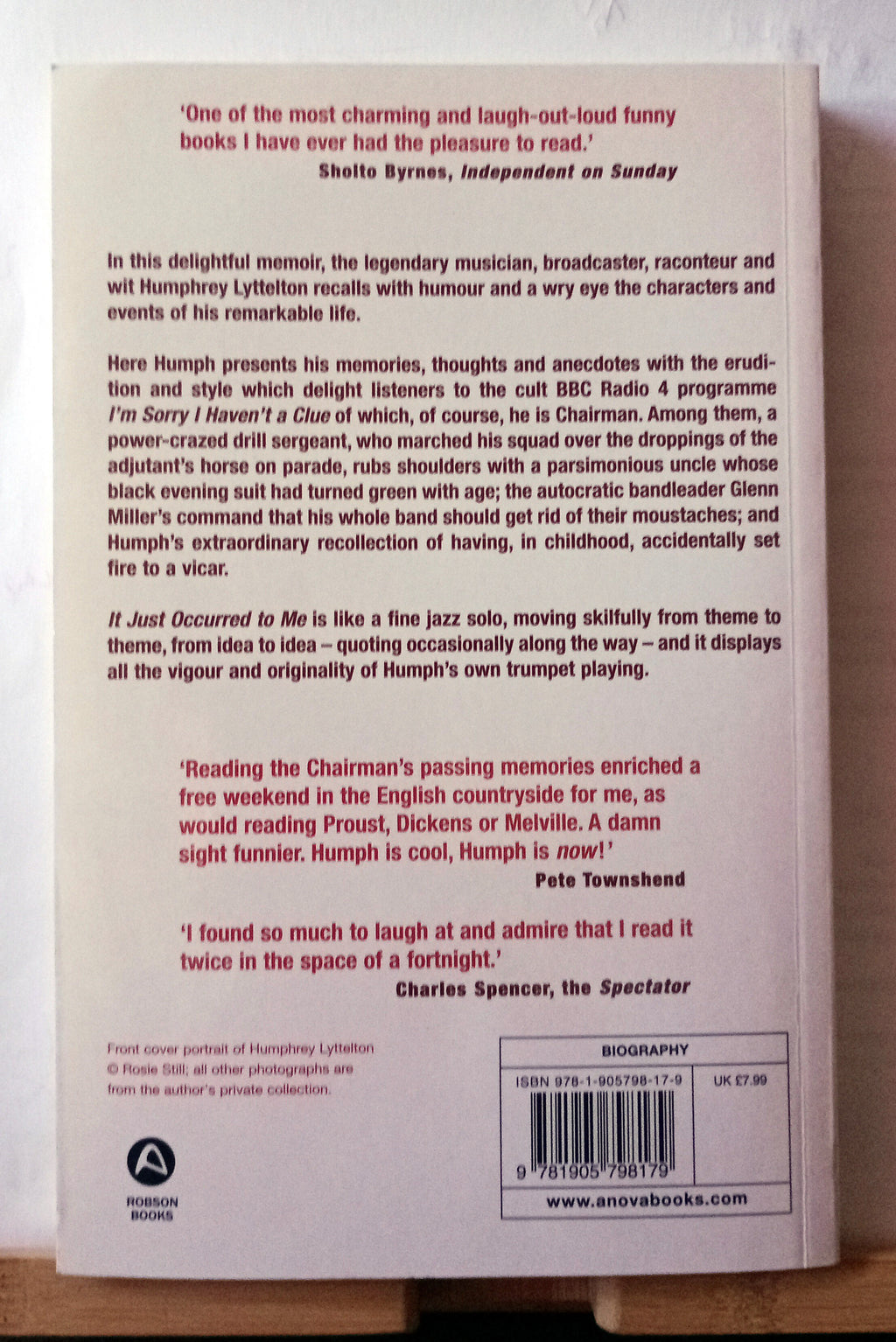 It Just Occurred to Me?: The Reminiscences & Thoughts of Chairman Humph, Lyttelt