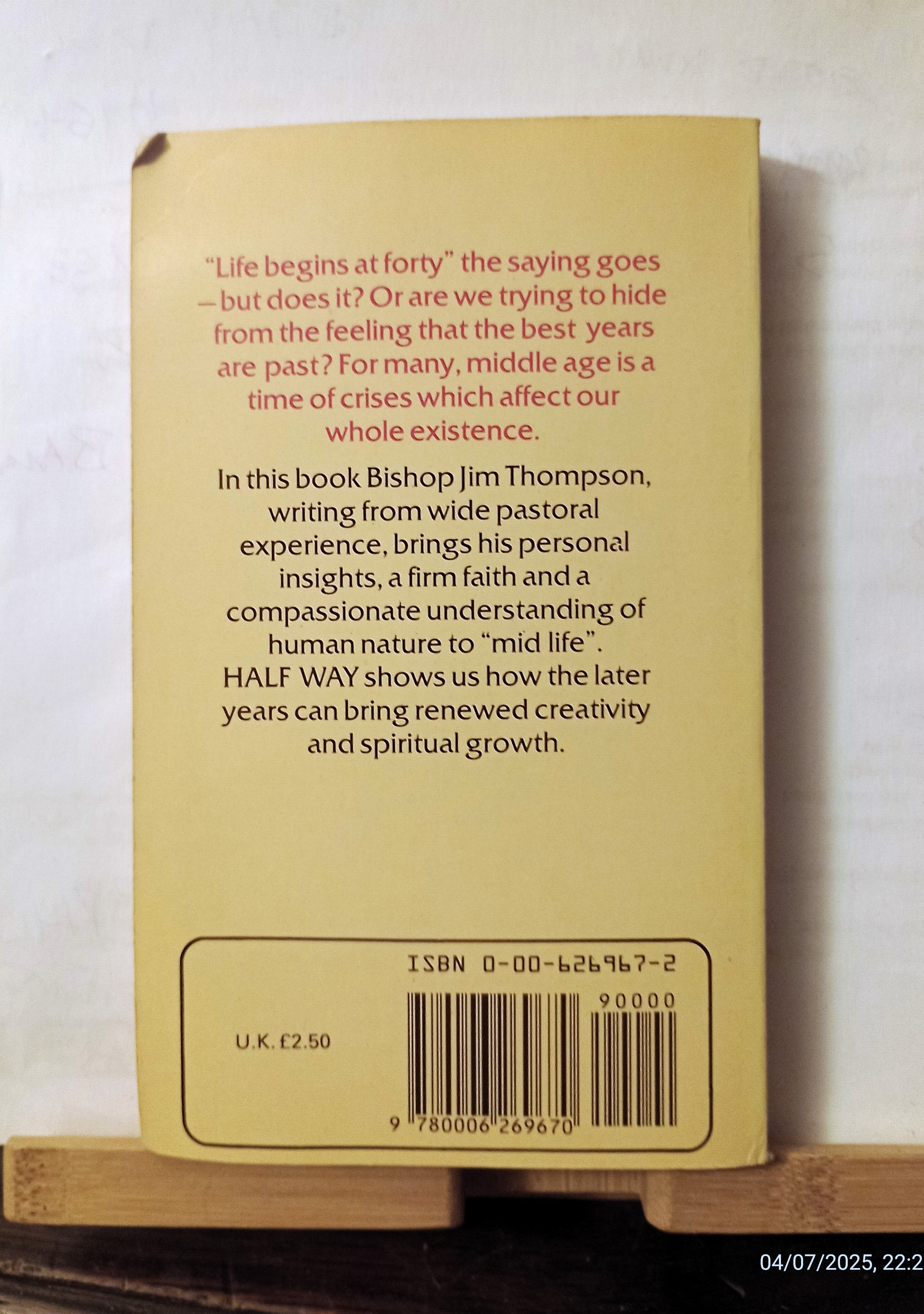 Half Way : reflections in midlife Author: James R. Thompson