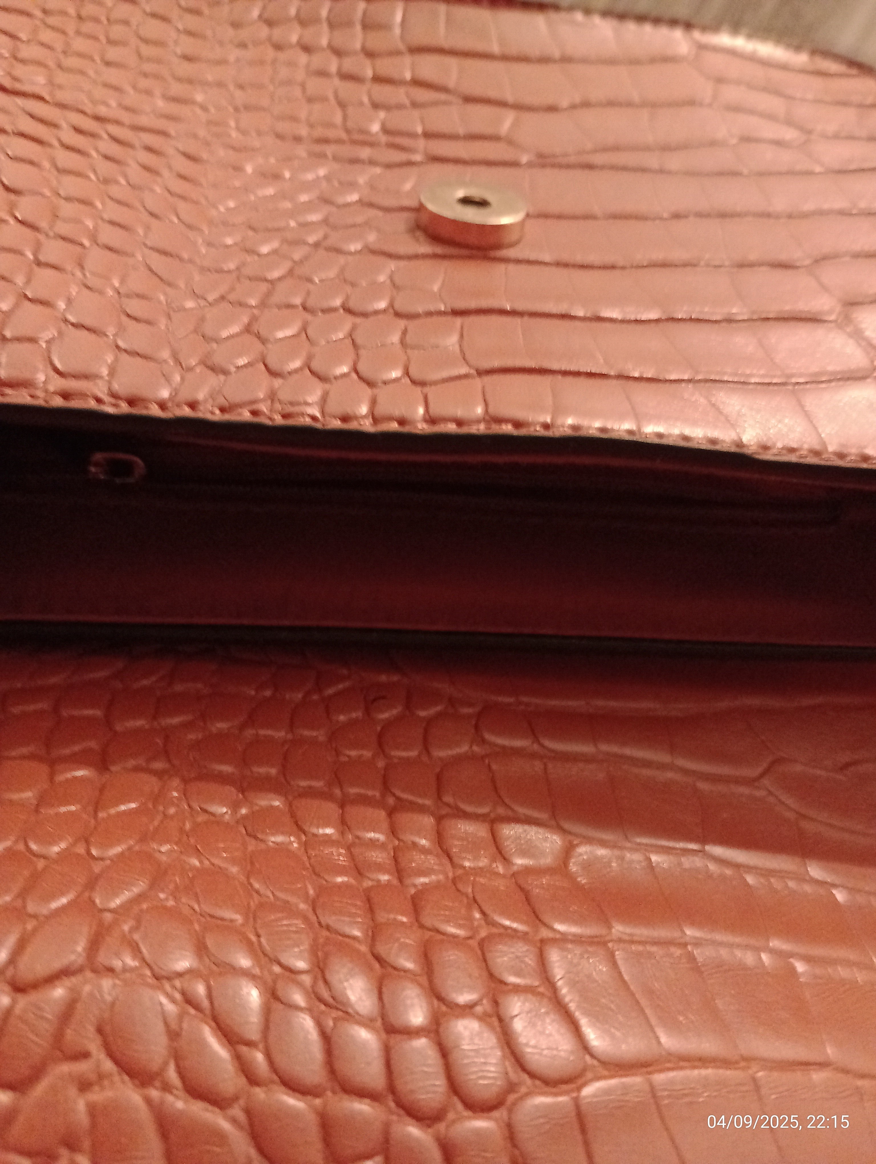 Deichmann Tan Crocodile-Embossed Cross Body Handbag