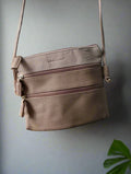 Nathalle Anderson Medium Beige Cross Over Handbag