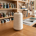 Large Off-White Yarn Cone - Craft and Weaving Yarn