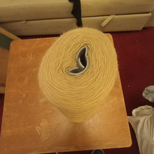 Large Off-White Yarn Cone - Craft and Weaving Yarn