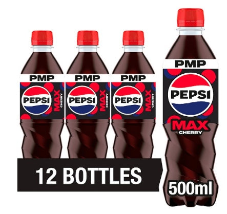 Pepsi Max Cherry No Sugar Cola PMP 12 x 500ml