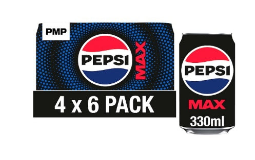Pepsi Max No Sugar Cola Cans 4x 6 x 330ml