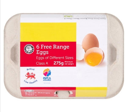 Euro Shopper 8x6 Free Range Eggs 275g