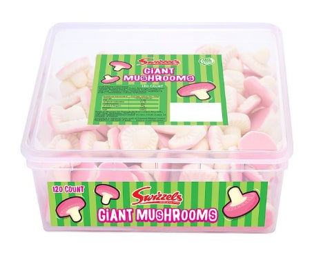 Swizzels Giant Mushrooms 120ct - Fruity Foam Gums Sweet Tub