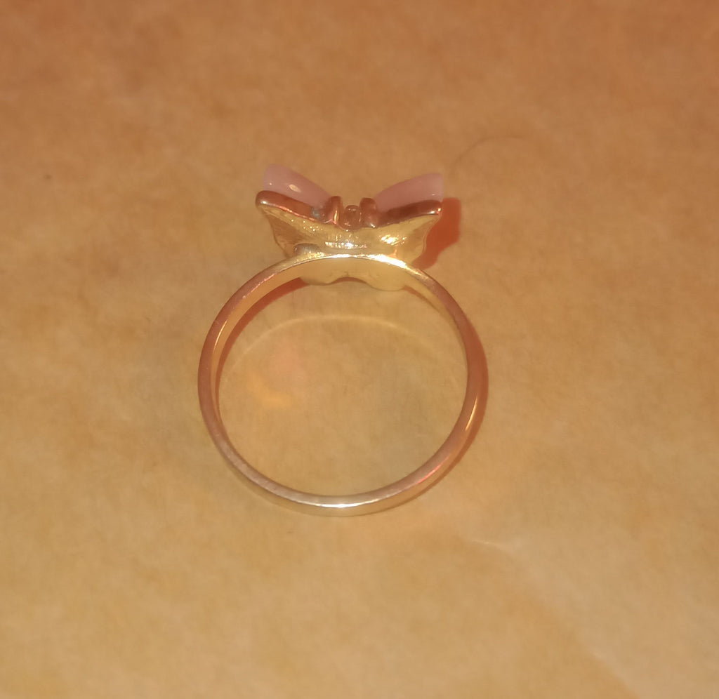 Preloved White & Gold Butterfly Ring – Size N½