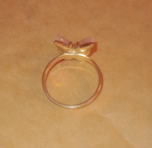 Preloved White & Gold Butterfly Ring – Size N½