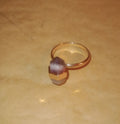 Rose Gold Tone Raw Stone Ring - Preloved